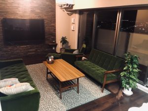 カリモク60 Kチェア 2シーター モケットグリーン Wqw インテリアショップvanilla